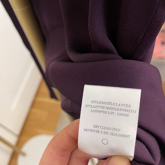 Theory Laycee Arched-Hem 100% Silk Blouse, Eggplant, Size P - Picture 6 of 9